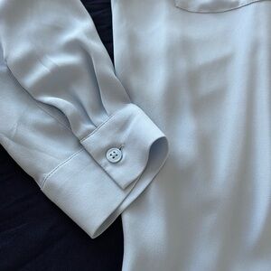 Ann Taylor Ice Blue Collared Blouse